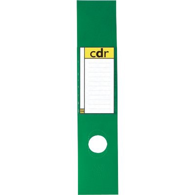 SEI ROTA Copridorso CDR Autoadesivo Verde 7x34,5 cm - Con Porta Cartellino ed Etichetta Intercambiabile - Conf. 10 Pezzi
