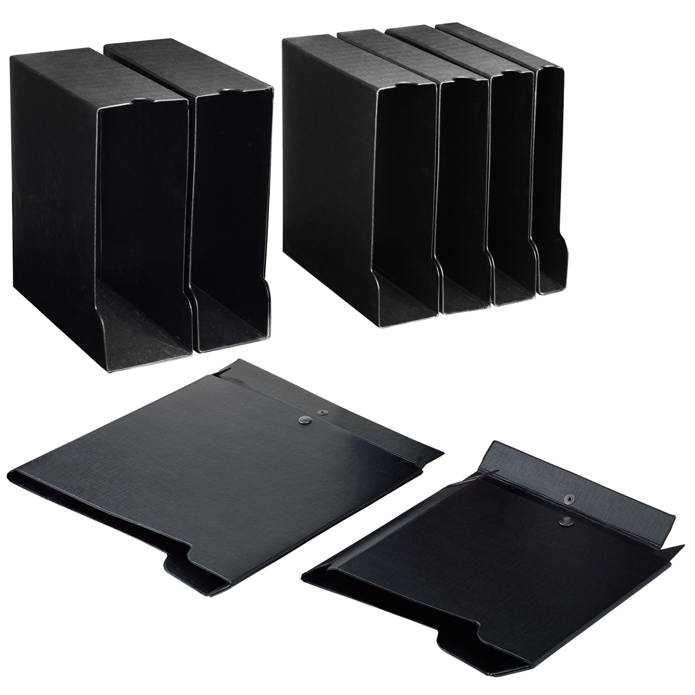 Sei Rota Custodia per Raccoglitori A4 - 29,5x32 cm - Dorso 8 cm - Colore Nero - Colpan® (PVC)