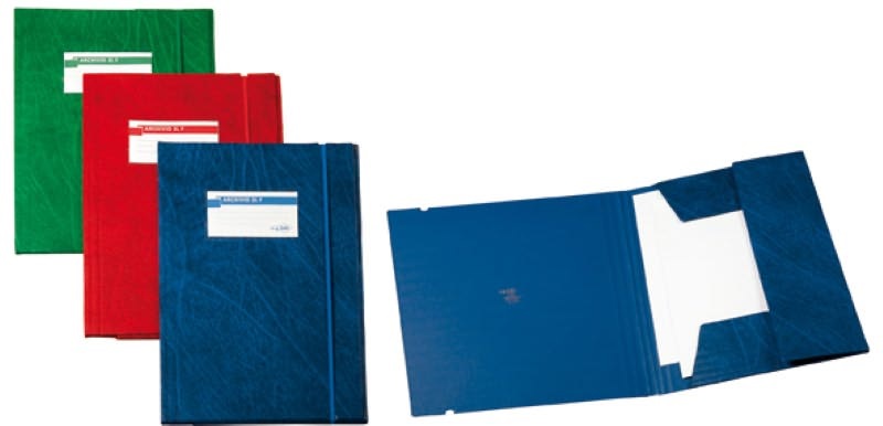 SEI Rota Cartellina 3 Lembi Archivio 3L F - Con Elastico - Colpan® - Rosso - 257x352 mm