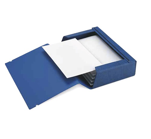 Sei Rota Scatola Archivio 3L Blu - Dorso 8 cm, Chiusura a 3 Lembi con Elastico, Dimensioni 26x36 cm