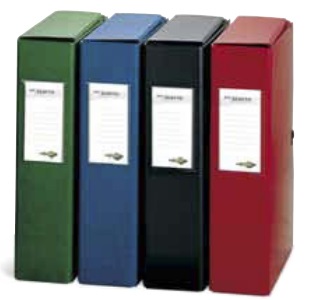 SEI ROTA Scatola archivio Scatto 120 - dorso 12 cm - 25x35 cm - rosso - in Colpan® con chiusura a tre lembi e porta cartellino