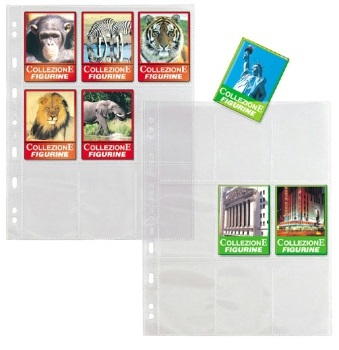Sei Rota Buste Porta Figurine Atla K - 21x29,7 cm - 9 Tasche da 6,5x9 cm - Conf. 10 Pezzi