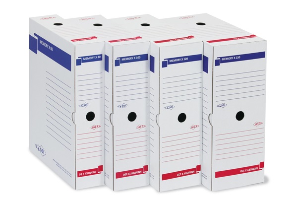 Sei Rota Scatola Archivio Memory X100 - 25x35 cm - Dorso 10 cm - Bianco - Cartone Riciclato - Conf. 10 Pezzi - 673210