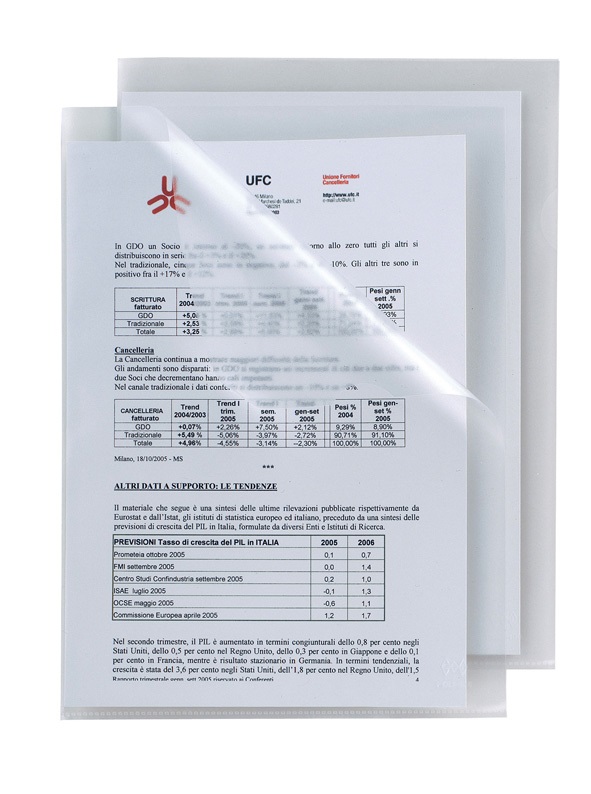 Sei Rota Cartelline a L in Polipropilene (PP) Alto Spessore 210 x 297 mm (A4) - Conf. 50 Pezzi