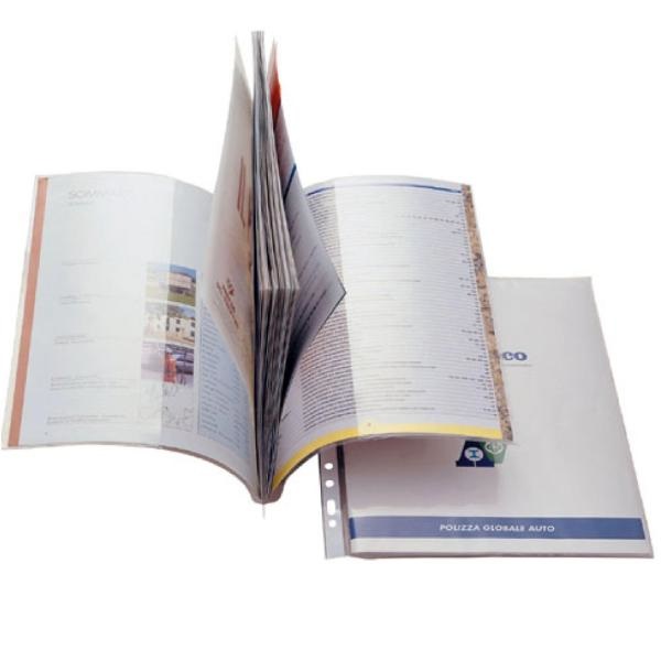 Sei Rota Ercole Cat Cartelline PVC Trasparenti 21x29,7 cm con Foratura Universale e 2 Tasche - Confezione da 10 Pezzi