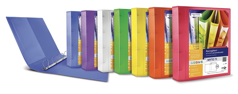 SEI ROTA Raccoglitore Myto TI A4 Arancione Personalizzabile - 4 Anelli a D 30 mm - Dorso 4 cm - 22x30 cm