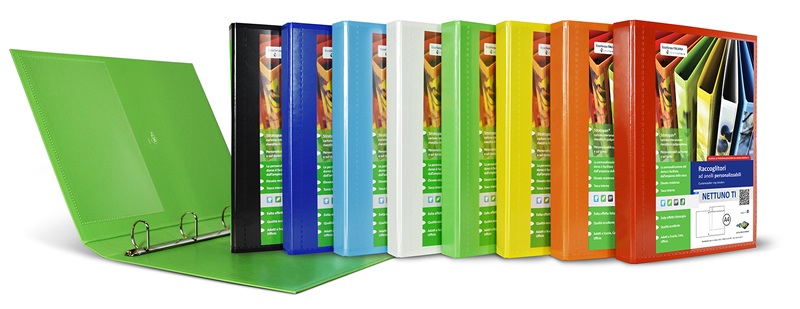 Sei Rota Raccoglitore Personalizzabile Nettuno TI - A4 Bianco, 4 Anelli a Q 65 mm, Dorso 8,5 cm