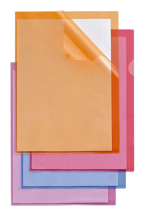 Sei Rota Cartelline a L Rosso in PVC - 21 x 29,7 cm - Conf. 25 pezzi - Alto Spessore con Apertura a L