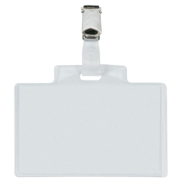 Sei Rota Portanome Pass 3E - 9,5 x 6 cm - PVC Trasparente con Clip in Metallo - Conf. 10 Pezzi