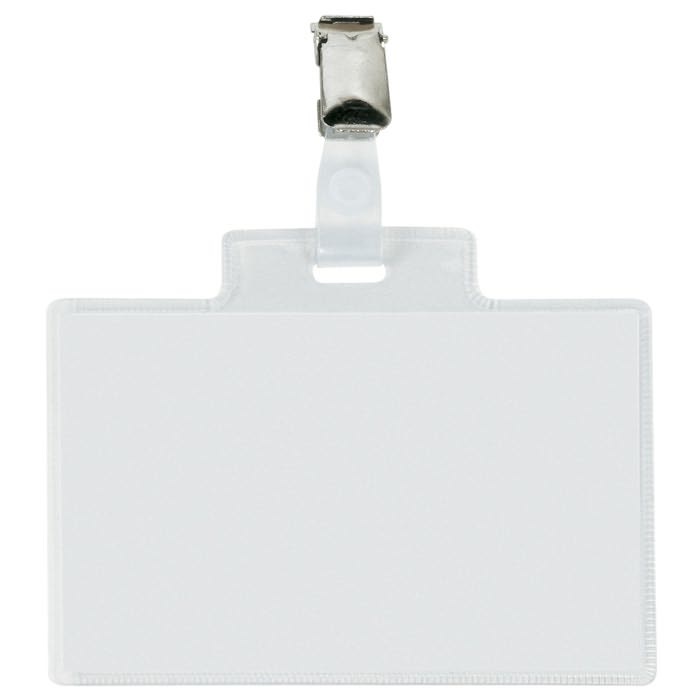 SEI Rota Portanome Pass 4E - 11 x 7 cm - PVC trasparente con clip in metallo - conf. 10 pezzi
