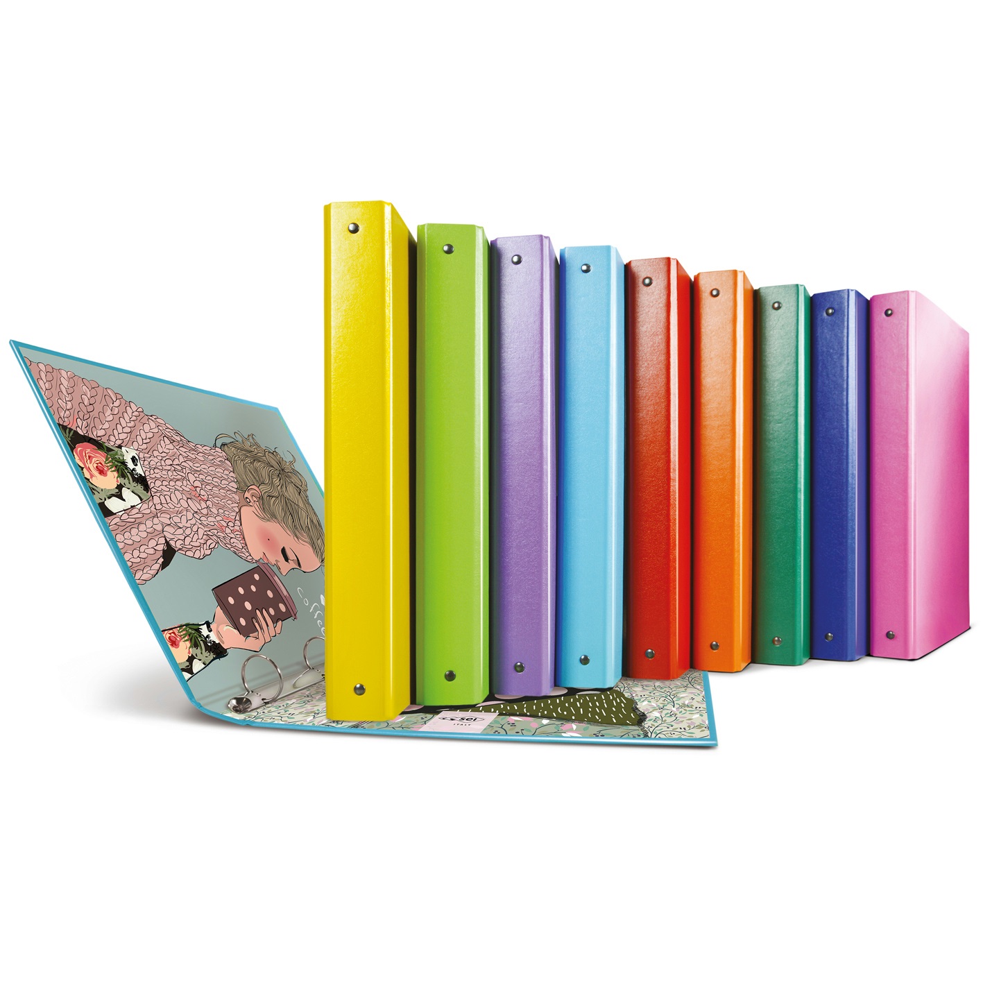 Sei Rota Raggio Raccoglitore A4 in Stratopan® - 4 Anelli da 30 mm - Ritratti - Fantasie Assortite