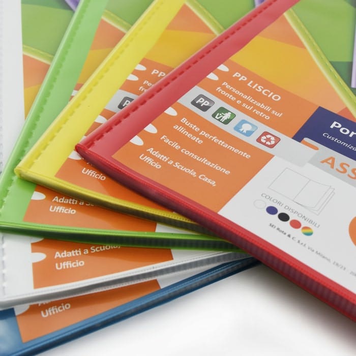 Sei Rota Portalistini Asso TI - Personalizzabile - Polipropilene Liscio - 15 x 21 cm - 100 Buste - Blu