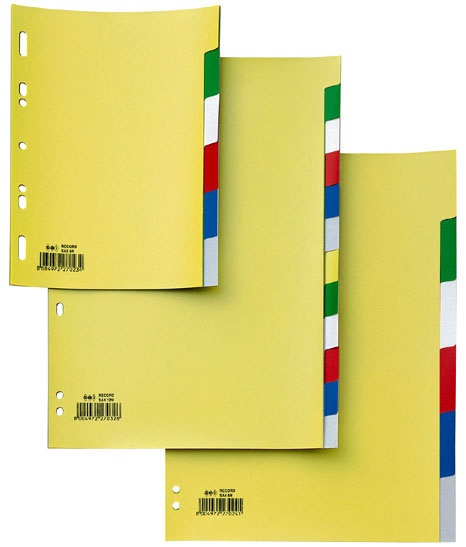 SEI ROTA Separatori Record S - 6 Tasti Scrivibili - Polipropilene - Formato A4 (21 x 29,7 cm) - Multicolore