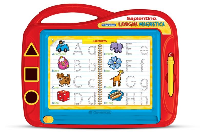 Clementoni Sapientino Lavagna Magnetica - Gioco Educativo per Imparare a Scrivere con Stencil e Stampini, Adatta per Bambini dai 3 ai 5 Anni