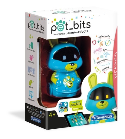 Clementoni Bunny Bit - Robot Educativo per Bambini, Coding per Bambini 4 Anni, Elettronico Parlante, Pet Bits Collezionabili