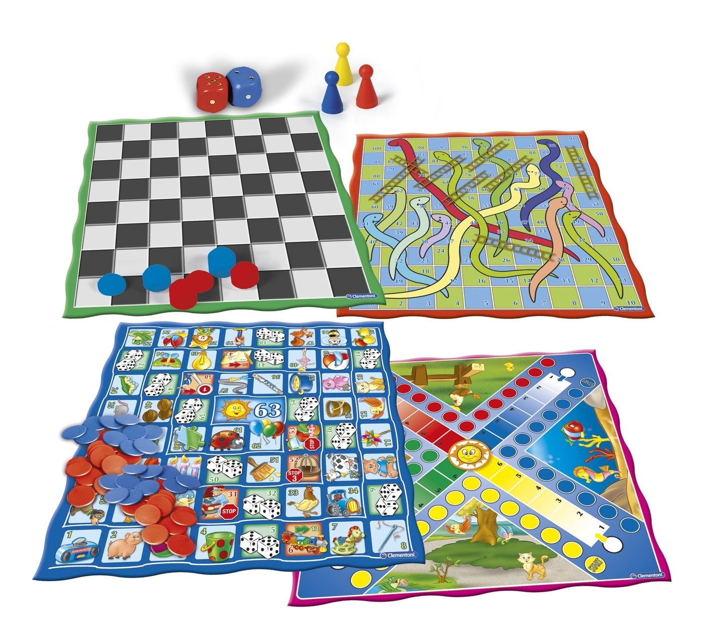 Clementoni 12941 - 50 Giochi Riuniti, Grande Raccolta di Giochi da Tavolo per Famiglie, Idea Regalo per Bambini dai 4 Anni, 1-10 Giocatori, Made in Italy