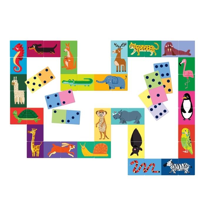 Clementoni Sapientino Domino Numeri e Animali - Gioco educativo per bambini di 4 anni con 21 tessere illustrate per imparare a contare