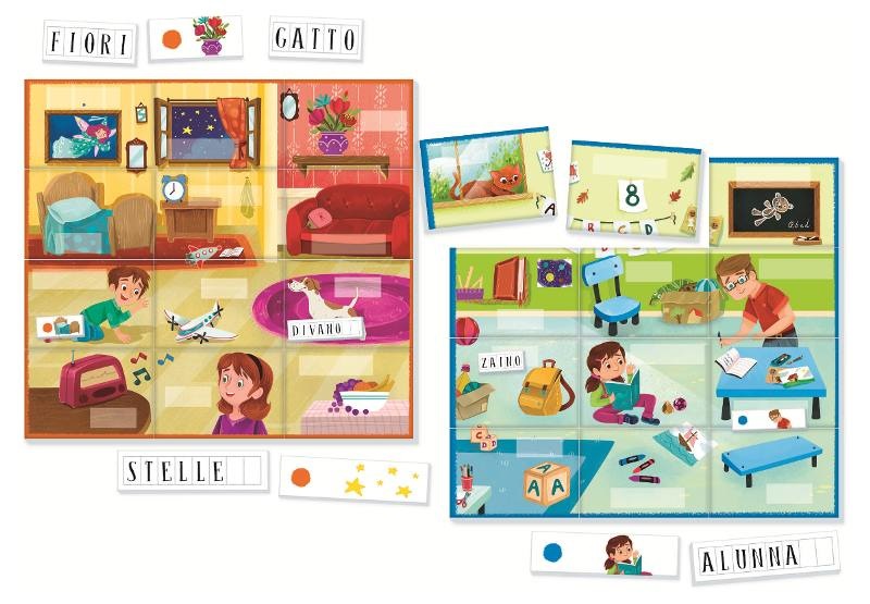 Clementoni - Prime Parole Sapientino - Gioco Educativo per Insegnare le Prime Parole e Sviluppare il Lessico, con 12 Schede Illustrate, Adatto per Bambini di 4 Anni, Made in Italy