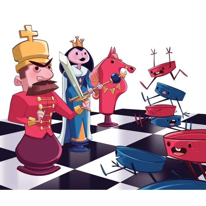 Clementoni - Gioco da Tavolo Dama e Scacchi, 2 Giocatori, 6 Anni, con Pedine Illustrate e Scacchiera Reversibile