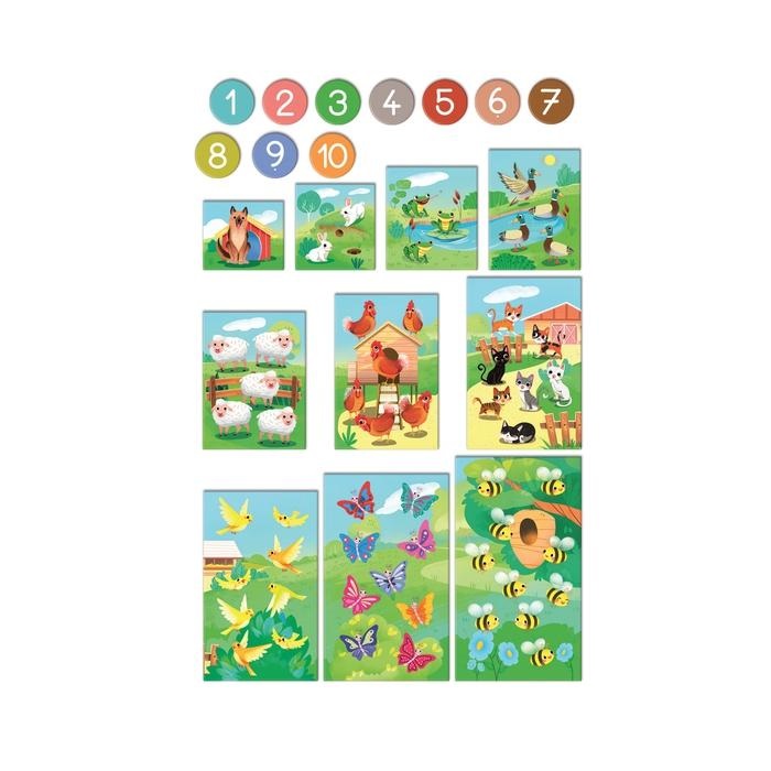 Clementoni Sapientino Numeri da 1 a 10 - Gioco educativo in cartone riciclato per bambini di 3 anni, multicolore, con tessere illustrate e gettoni