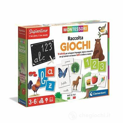 Clementoni Montessori - Gioco Educativo per Imparare Alfabeto, Numeri, Forme e Colori - Cofanetto con 3 Giochi per Bambini 3 Anni