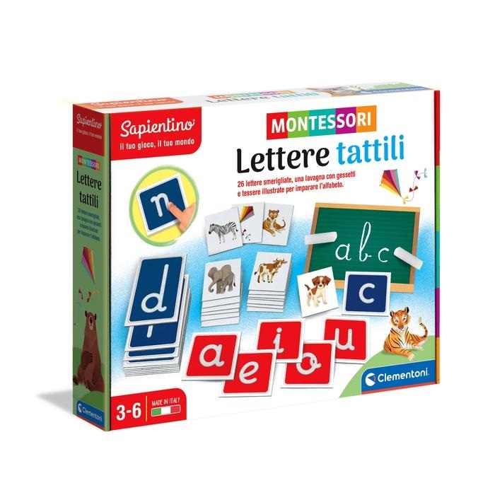 Clementoni Montessori 16358 - Lettere Tattili, Gioco Educativo per Imparare l'Alfabeto, 3-6 Anni