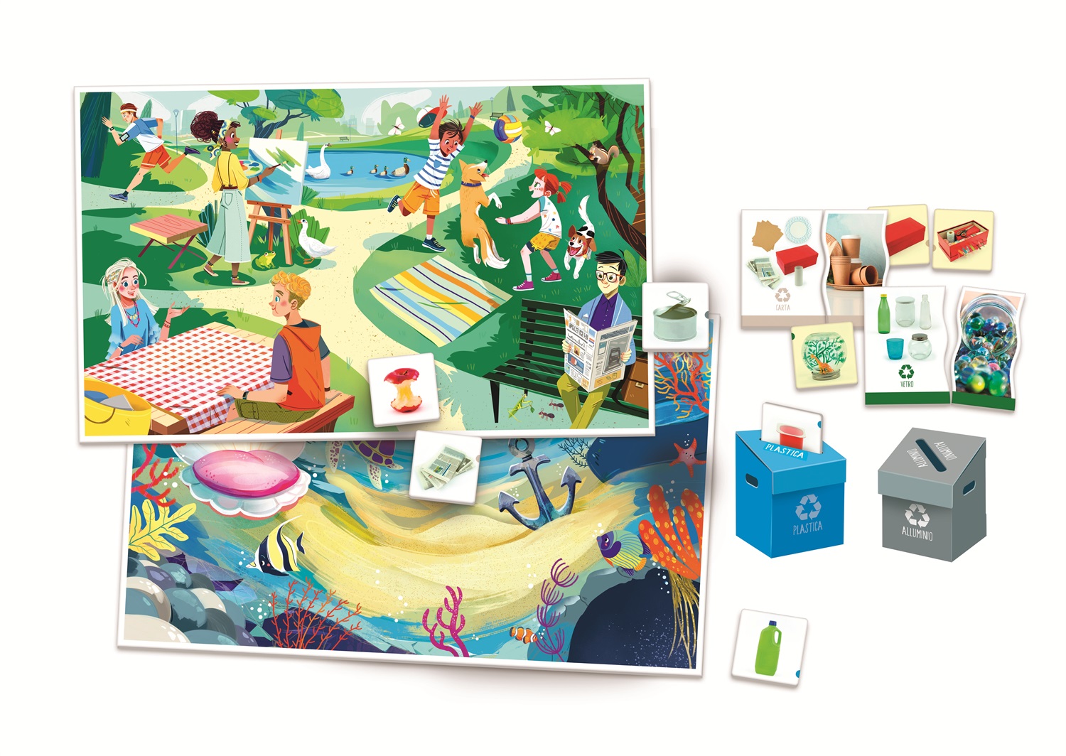 Clementoni Sapientino - Eco Giochi Educativo per Bambini 4 Anni, Raccolta Differenziata con Materiali 100% Riciclati - Play for Future