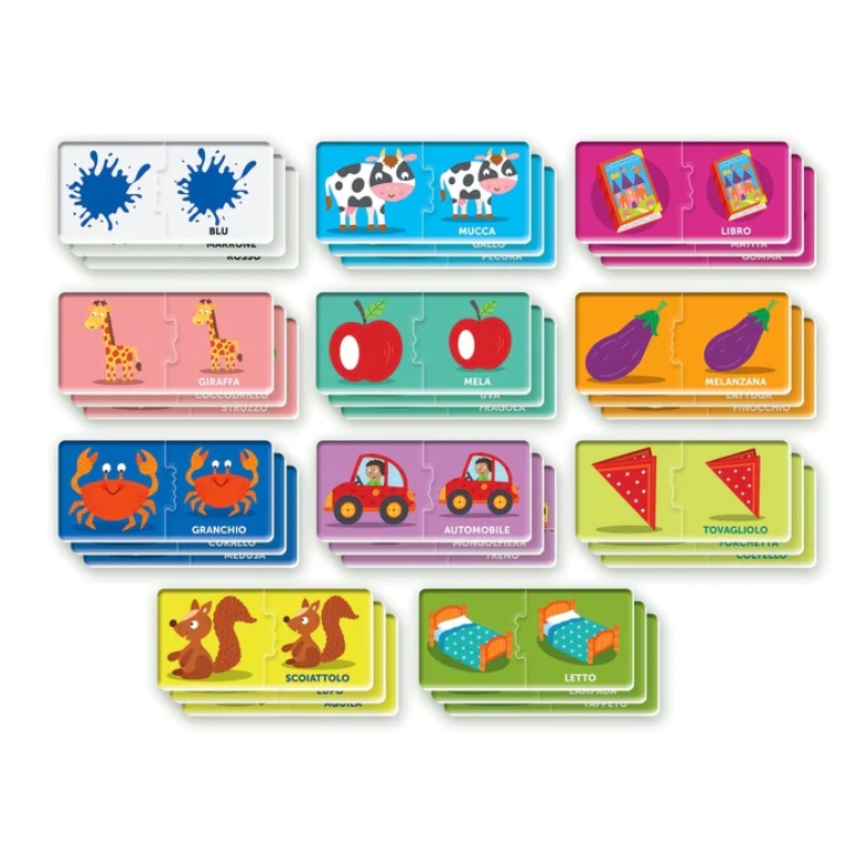 Clementoni Sapientino Montessori - Gioco Educativo Le mie Prime 100 Parole, 1-4 anni, Tessere Abbinabili, Multicolore, Versione Italiana