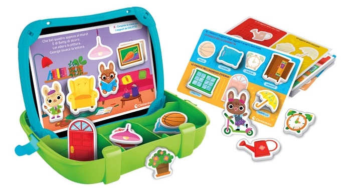Clementoni Sapientino Montessori - Valigetta Magnetica La Mia Casetta, Gioco Educativo per Bambini 2-4 Anni con 28 Schede e 32 Magneti per Apprendere Lettere e Parole
