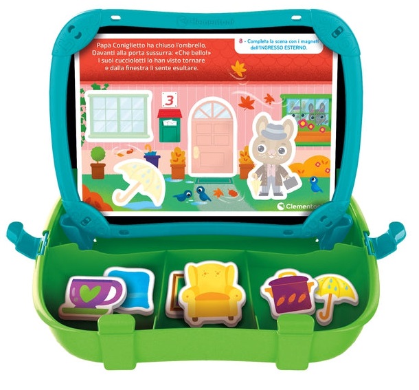 Clementoni Sapientino Montessori - Valigetta Magnetica La Mia Casetta, Gioco Educativo per Bambini 2-4 Anni con 28 Schede e 32 Magneti per Apprendere Lettere e Parole