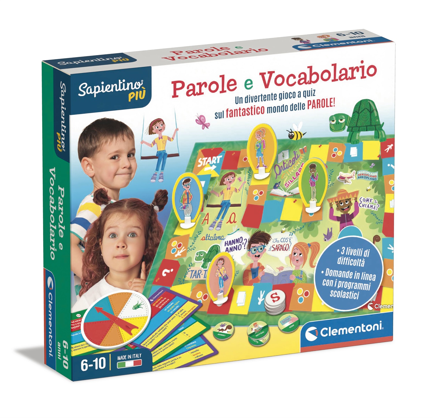 Clementoni Sapientino Più - Parole e Vocabolario - Gioco Educativo per Sviluppare Lessico, 6 Anni, Made in Italy