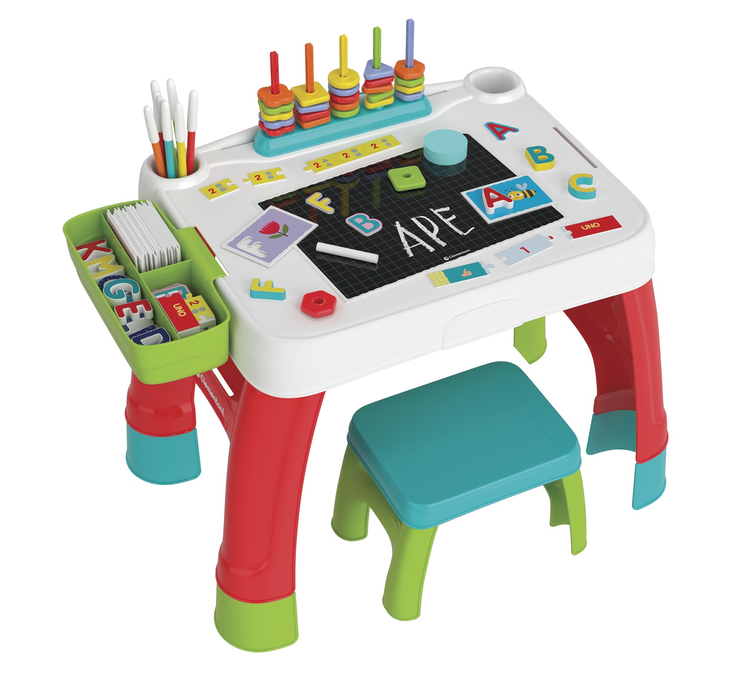 Clementoni Sapientino - Tavolo Cresci con Me Evolutivo, Tavolino Multiattività Interattivo per Bambini 3-6 Anni, Gioco Educativo per Imparare Alfabeto, Numeri, Forme e Colori, Made in Italy, 16745