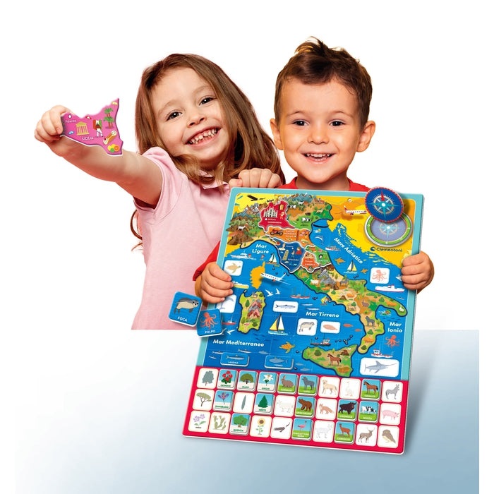 Clementoni Geo Puzzle Magnetico Italia - Gioco Educativo con 20 Regioni Sagomate e Tabellone Appendibile per Bambini dai 4 Anni