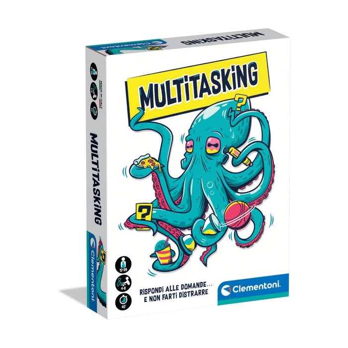 Clementoni Multitasking - Gioco da Tavolo per Ragazzi e Adulti, Party Game con Domande e Azioni, 4-8 Giocatori, Idea Regalo Made in Italy, Lingua Italiana