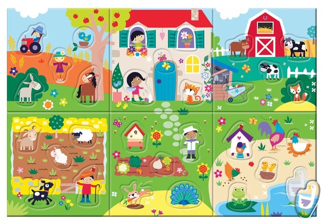 Clementoni Sapientino Montessori - La Mia Fattoria, Gioco Educativo con Puzzle Animali Sagomati per Bambini 2-4 Anni, Sviluppo del Linguaggio e Tattile, Made in Italy, 16856