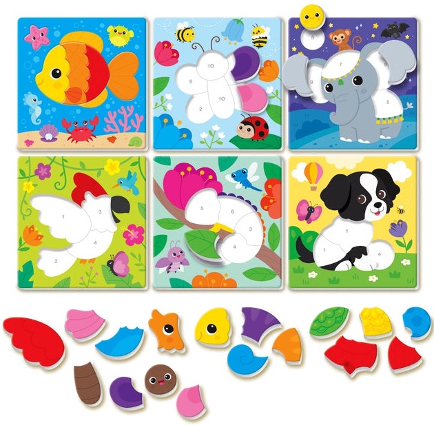 Clementoni Sapientino Logic Numeri e Colori 16871 - Gioco Educativo per Bambini 3-5 Anni con Puzzle di Animali per Imparare Numeri e Colori