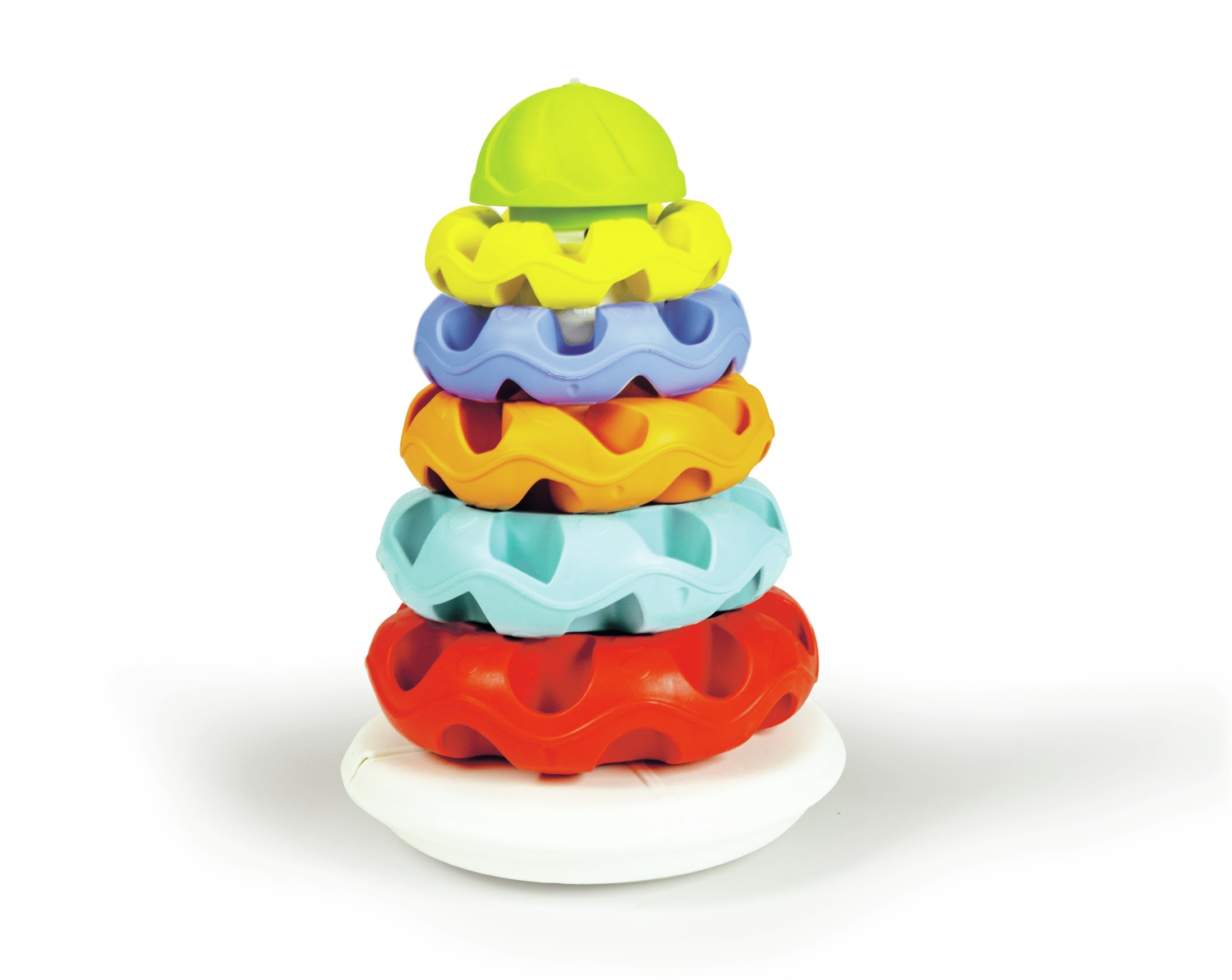 Clementoni Anelli Impilabili Bosco Allegro - Gioco Educativo per Bambini 6-36 Mesi, 5 Anelli Colorati di Diversa Grandezza con Base Basculante