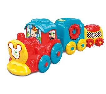 Clementoni 17168 Disney Baby Activity Train - Trenino Trainabile con Vagoni Impilabili per Bambini 10 Mesi, Gioco Prima Infanzia per Sviluppare la Manualità
