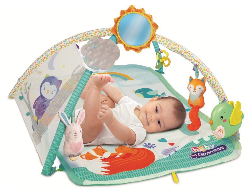 Clementoni Palestrina Neonato 17247 - Soft Activity Gym con Pendenti Morbidi, Sviluppo Capacità Manuali, Visive e Uditive