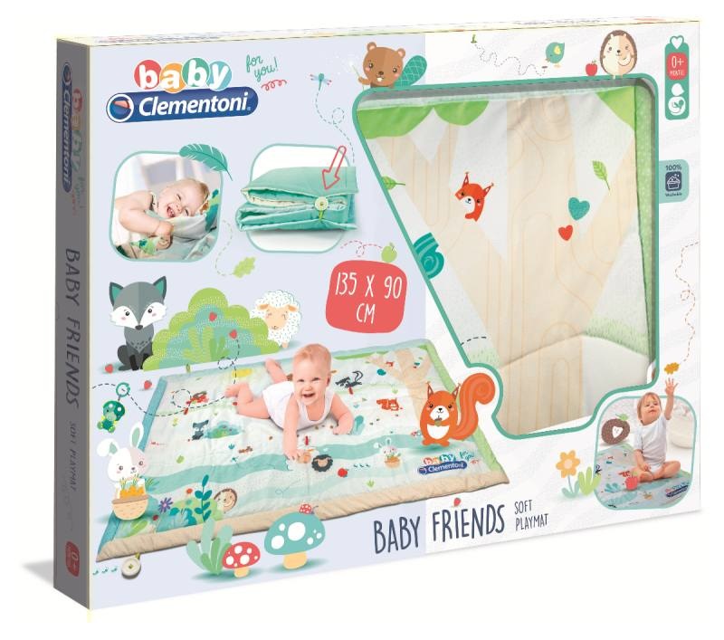 Clementoni Tappeto XL Primi Mesi - Morbido e Imbottito per Neonati con Illustrazioni Colorate