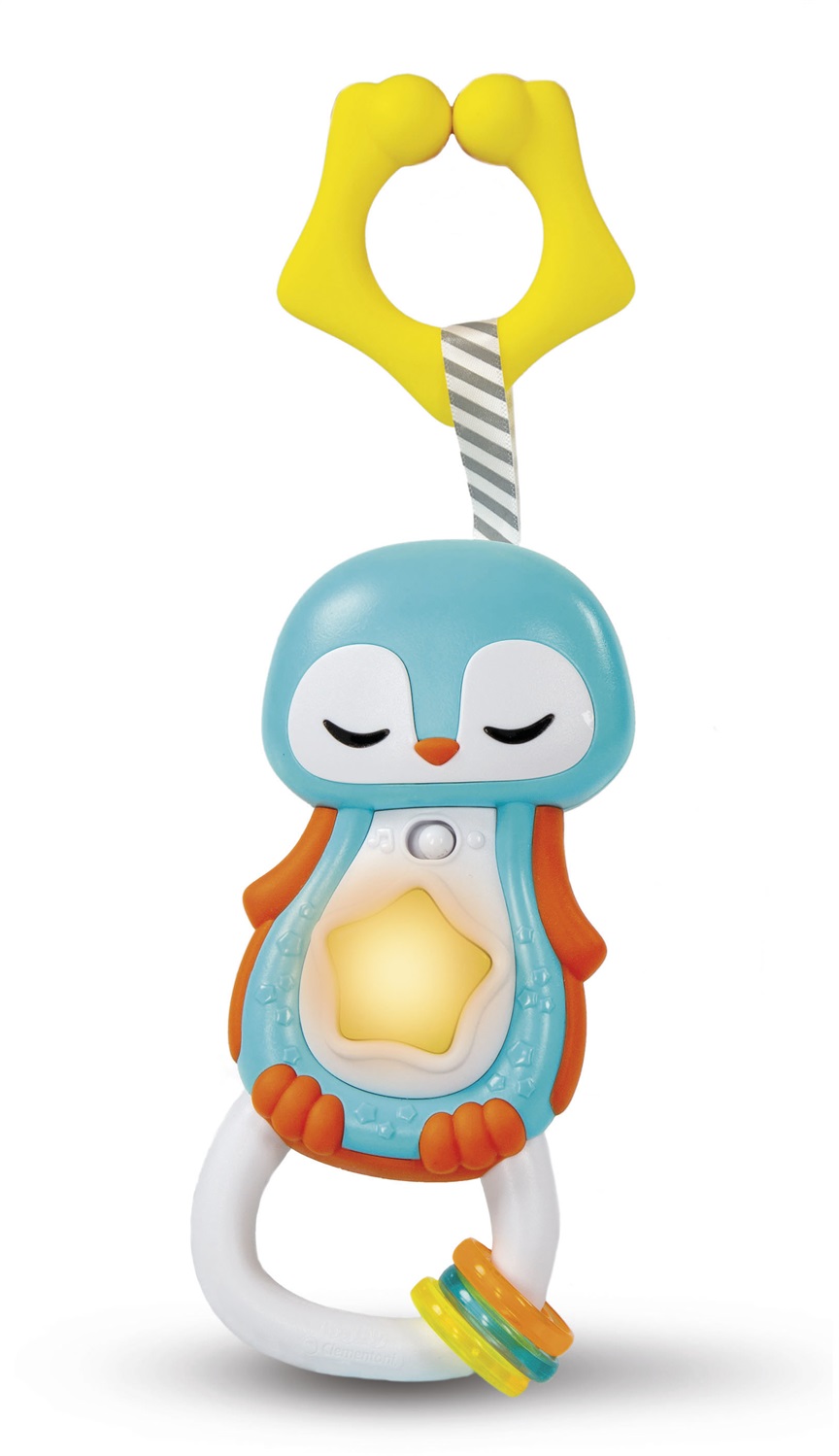 Clementoni Sonaglino Interattivo Pinguino - Pulsante Luminoso, Musiche Rilassanti, 3-36 Mesi