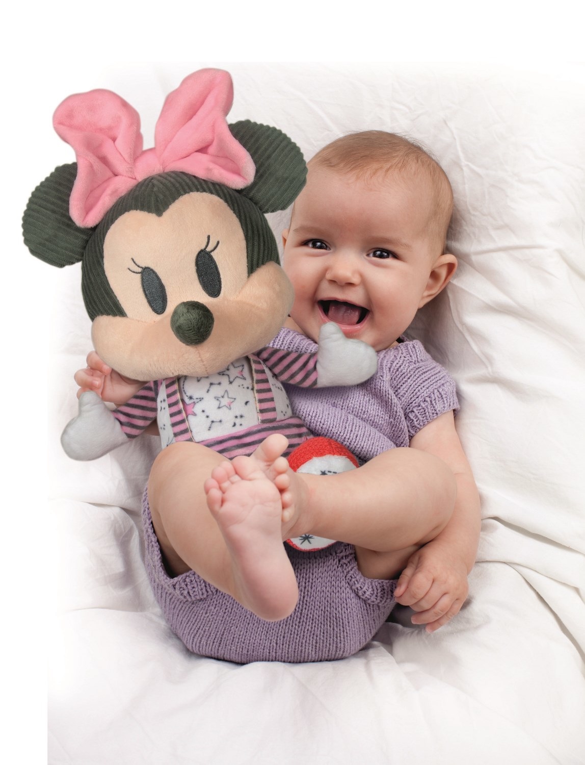 Clementoni Disney Baby Minnie Peluche Interattivo con Luci e Melodie, 100% Lavabile, 6 Mesi