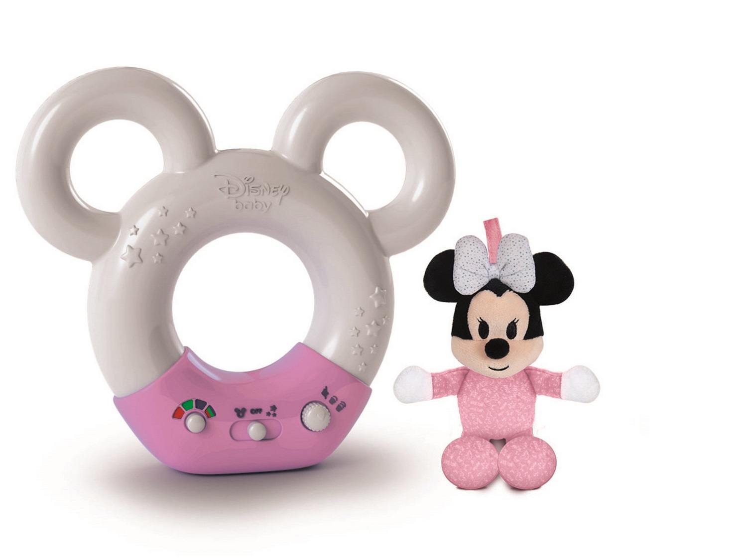 Clementoni 17396 Disney Baby Minnie Lampada Interattiva - Luce Notturna, Suoni Bianchi e Musica, 0 Mesi , Multicolore