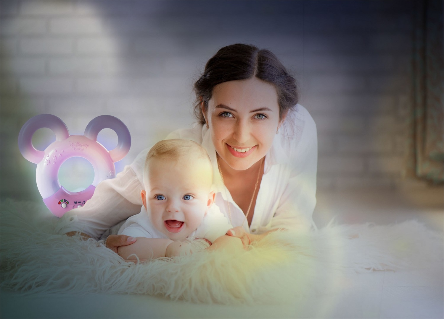 Clementoni 17396 Disney Baby Minnie Lampada Interattiva - Luce Notturna, Suoni Bianchi e Musica, 0 Mesi , Multicolore