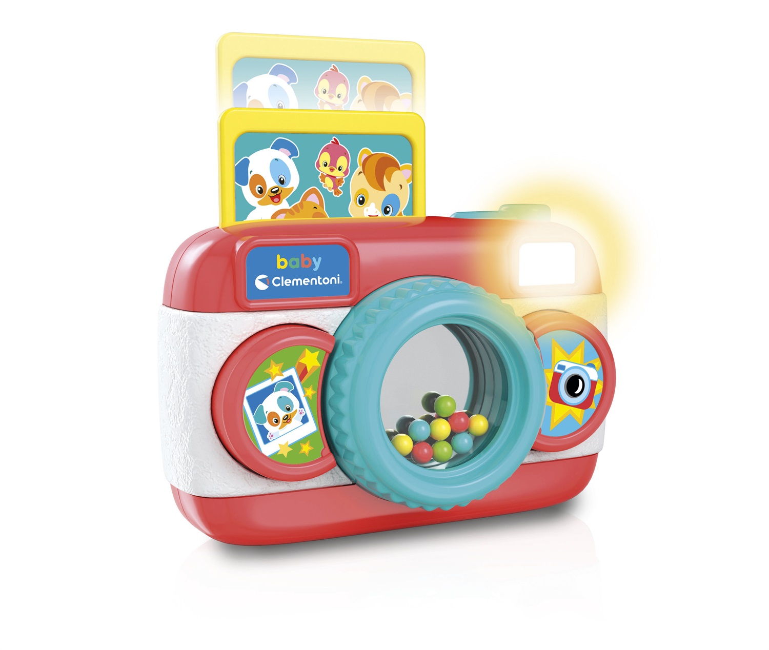 Clementoni Baby Camera - Macchina Fotografica Elettronica per Bambini 9 Mesi con Suoni e Luci, Gioco Educativo per Stimolare la Manualità