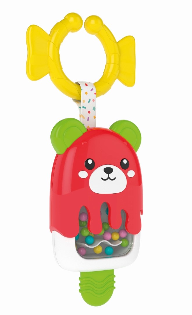 Clementoni Sonaglino Gelatino - Sonaglio Neonato 3 Mesi, Gioco Prima Infanzia, Stimola lo Sviluppo Multisensoriale e la Manualità, con Anello Appendibile