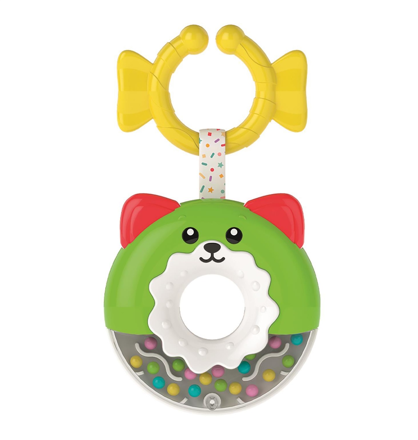 Clementoni Sonaglino Ciambella 17504 - Giocattolo Neonato 3 Mesi, Stimola Sviluppo Multisensoriale e Manualità, con Anello Appendibile