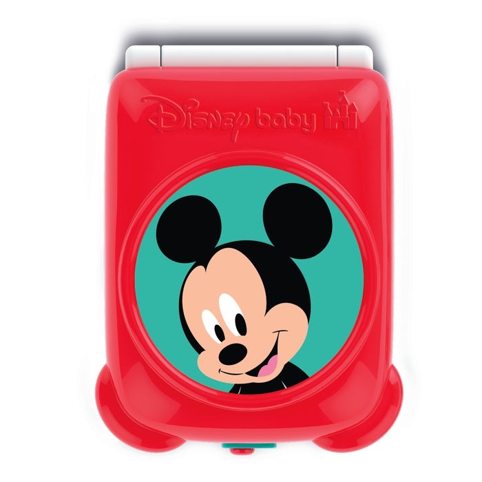 Clementoni Disney Baby Mickey Flip Phone - Telefono per Bambini 9-36 Mesi con 4 Tasti, Luci e Suoni, Centro Attività Imitativo
