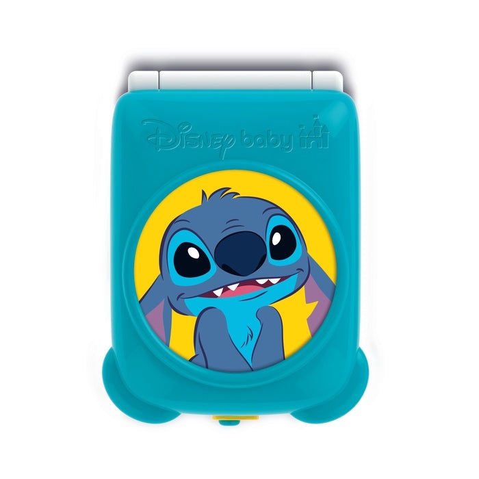 Clementoni Disney Baby Stitch Flip Phone - Telefono Bambini 9-36 Mesi con 4 Tasti, Luci e Suoni, Centro Attività per Gioco Imitativo
