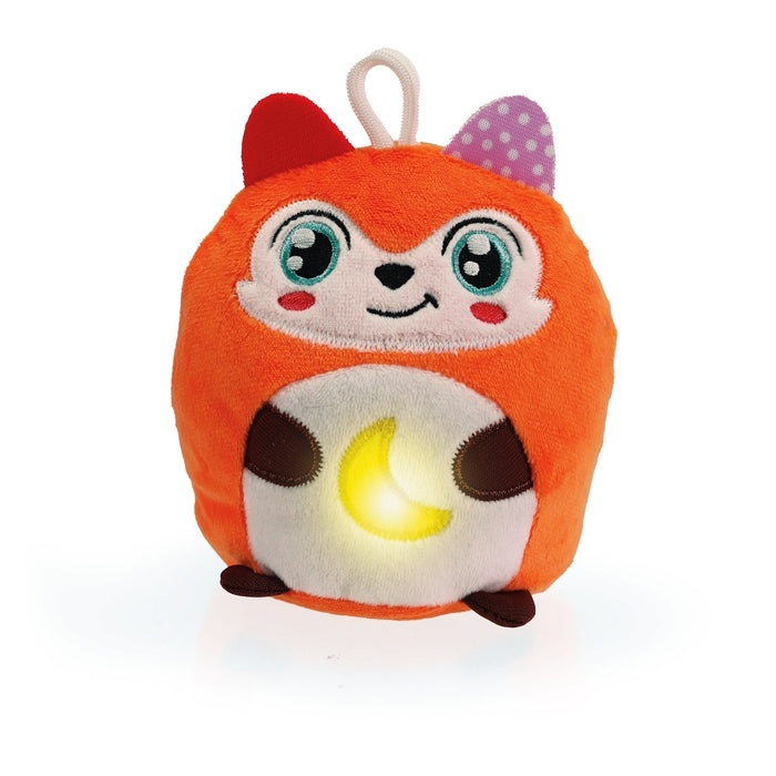 Clementoni Twinkle Twinkle Little Fox - Luce Notturna e Peluche per Bambini 0m , Suoni Rilassanti e Supporto per Sonno Sereno
